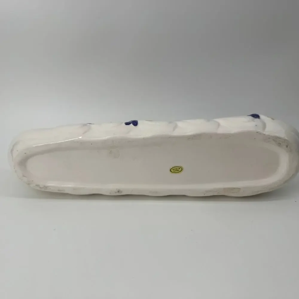 Vintage Goose Cracker Dish Ceramic Country Kitchen Blue Bonnet Goose Goslings